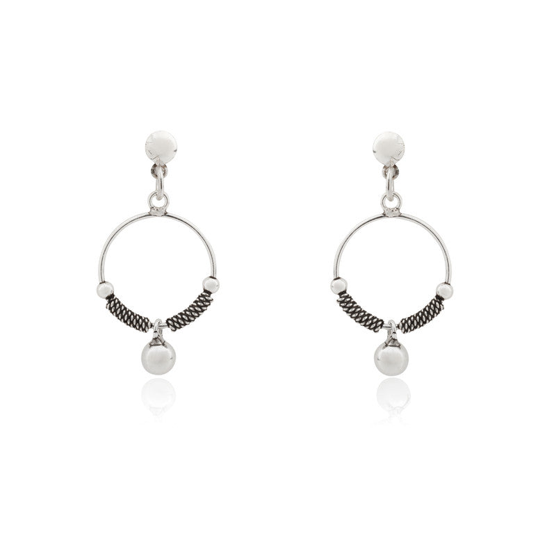 Oxidized Silver Ladybug Dangler Earrings – Unique 925 Silver Jewellery for Women, Perfect for Festive Wear and Gifting