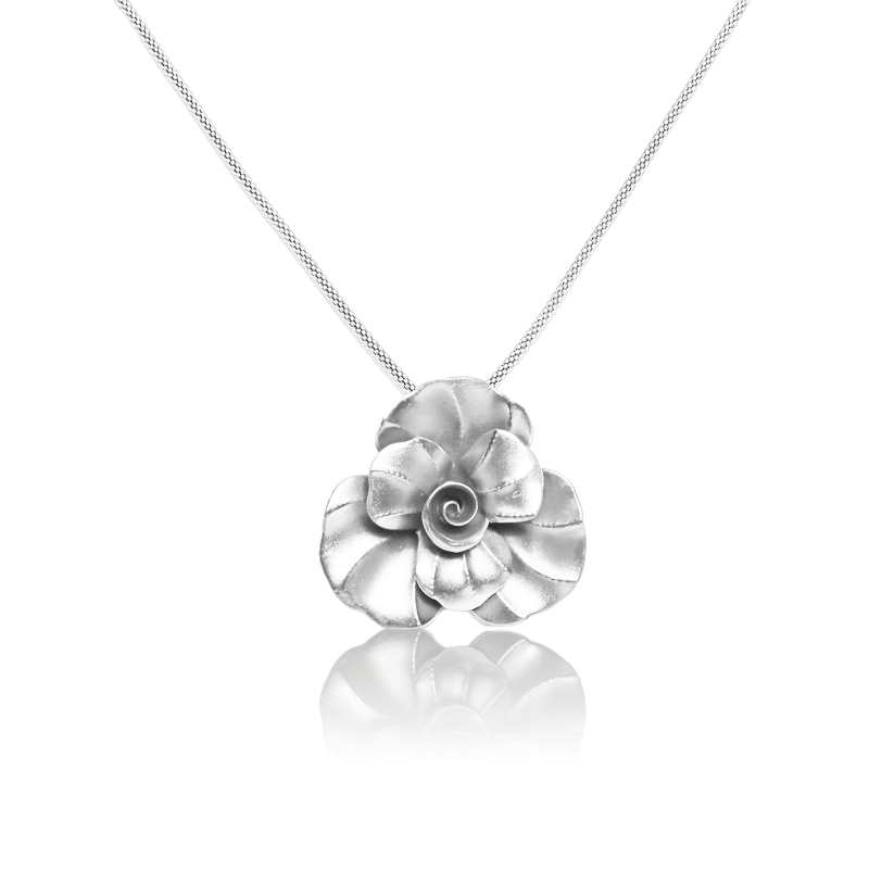 Oxidized Silver Three Petals Pendant – elegant floral necklace for women, perfect for Navratri, Diwali, Karva Chauth & festive gifting