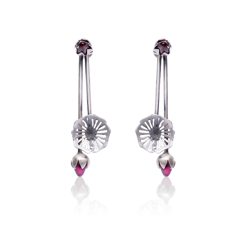 Oxidized Silver Unique Earrings – Elegant 925 Silver Jewellery for Women, Perfect for Festive Wear and Gifting