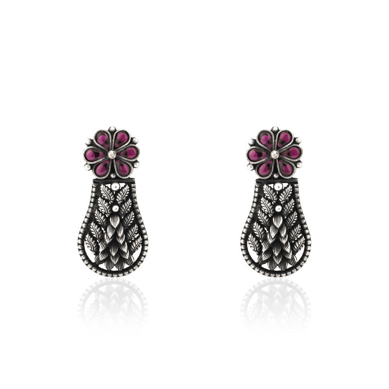 Oxidized Silver Vase Earrings – Unique 925 Silver Jewellery for Women, Perfect for Festive Wear and Gifting