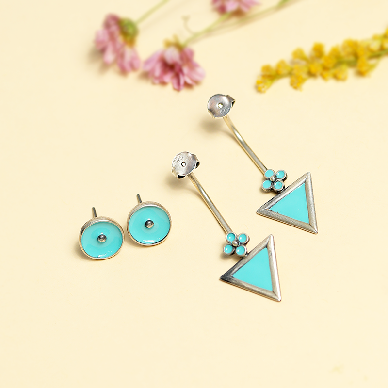 oxidized silver detachable earrings – elegant ethnic jewelry for women, ideal for parties and Indian celebrations