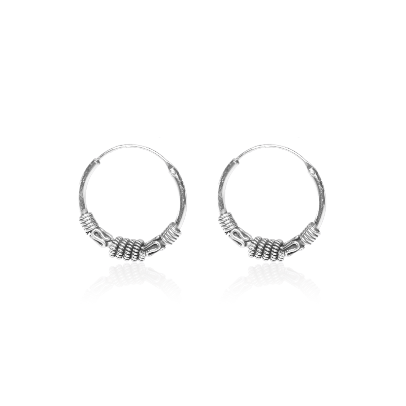 Oxidized silver self design bali earrings for women – ethnic hoop jewelry for Diwali, Navratri, and festive occasions
