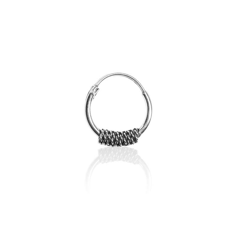 Oxidized silver spring bali earrings for women – ethnic hoop jewelry for Diwali, Navratri, and festive wear
