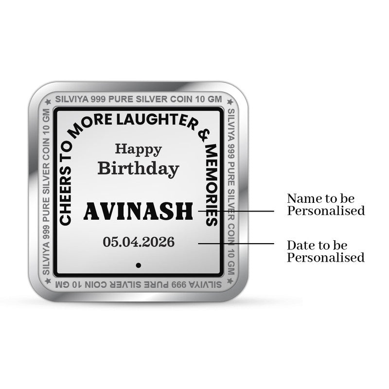 Birthday Wishes Customized 999 Pure Silver Square Coin