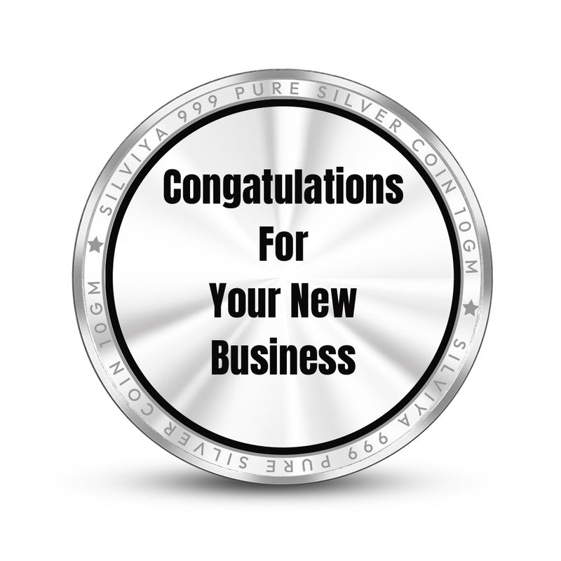 Backside view of round 999 pure silver new office inauguration coin with polished finish.