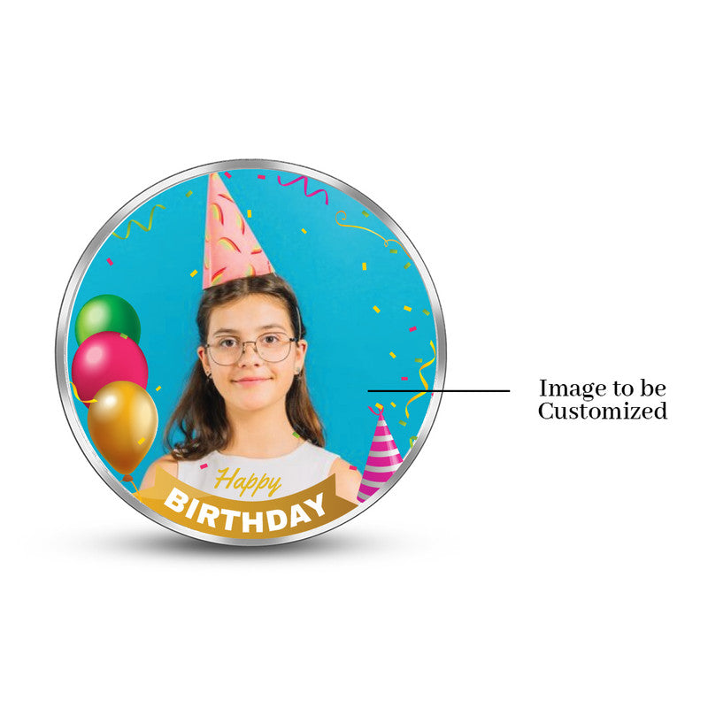 Personalized Birthday 999 Pure Silver Coin Celebration Design frontside