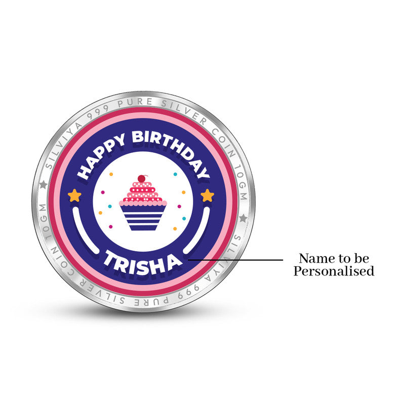 Round 999 Pure Silver Coin Gift Custom Birthday Keepsake
