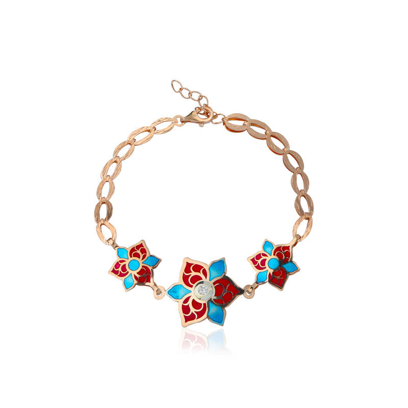Queen Petals Silver Bracelet – Elegant 925 Silver Jewellery for Diwali, Karva Chauth & Festive Celebrations