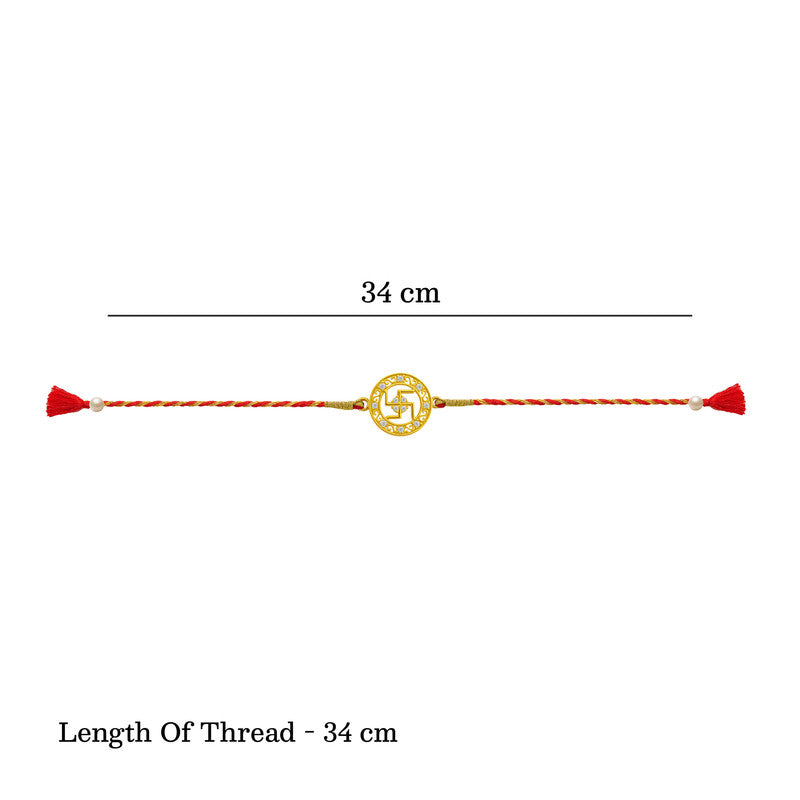 Silver Swastik Stone Rakhi For Brother