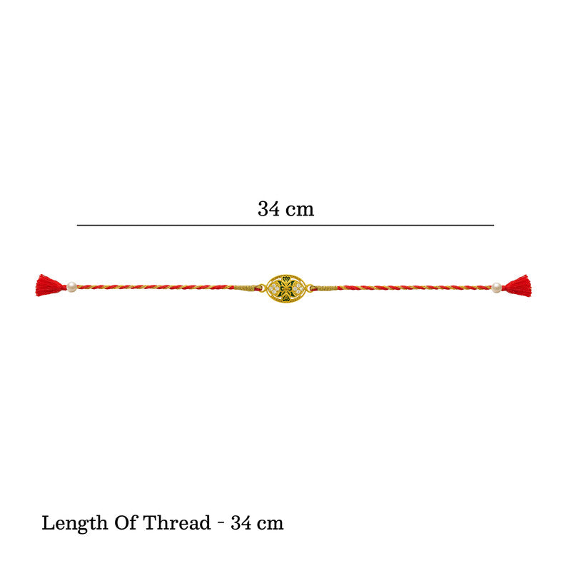 Silver King Oval Meena art rakhi For Brother