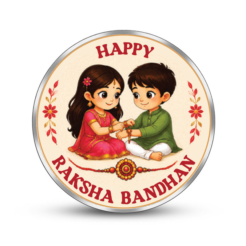 Raksha Bandhan 999 Pure Silver Coin for Sister Front Design