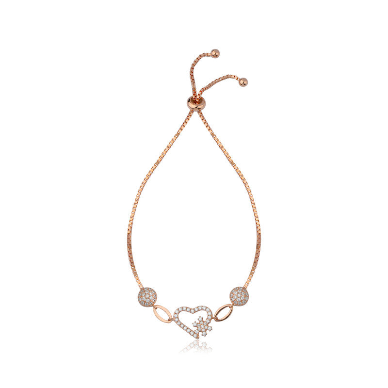 Rich Heart Chain Bracelet in 925 Silver – Elegant Festive Jewellery for Diwali & Karva Chauth