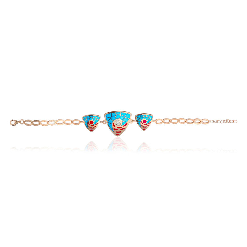 Rose Gold Trigo Bracelet – Luxury 925 Silver Jewellery for Diwali, Anniversary & Special Occasions