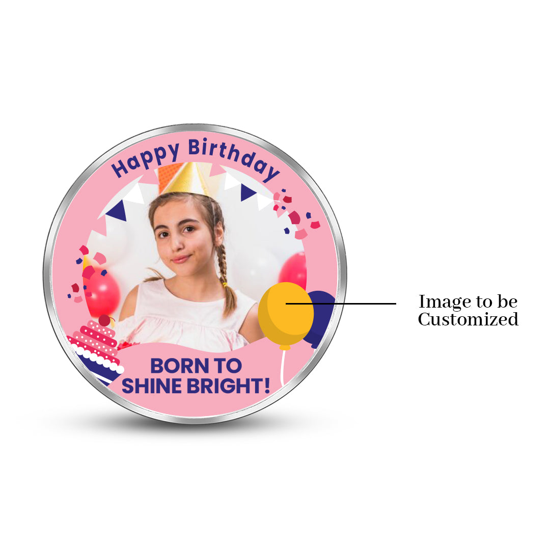 Personalized Birthday 999 Pure Silver Coin Custom Design frontside