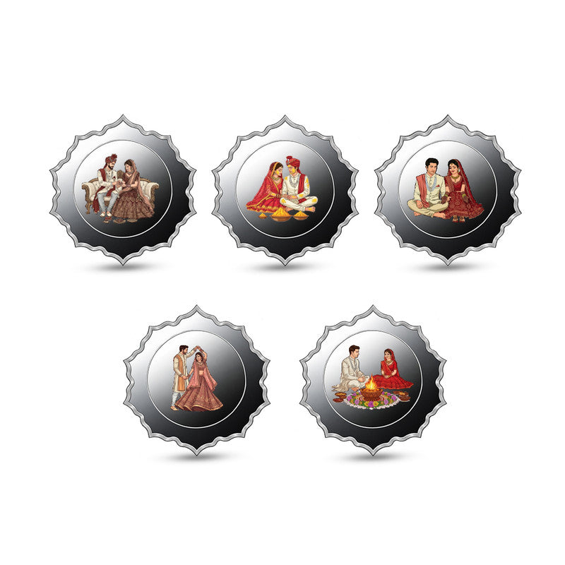 Wedding 999 Pure 5 Silver Coin Set