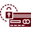 Secure online payment with credit and debit cards icon