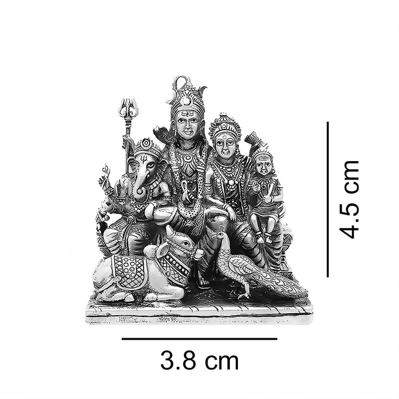 925 Silver Shiv Pariwar 3D Idol Set
