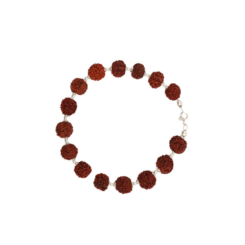 Model wearing Silver Accents in Rudraksh Bracelet – elegant and traditional look