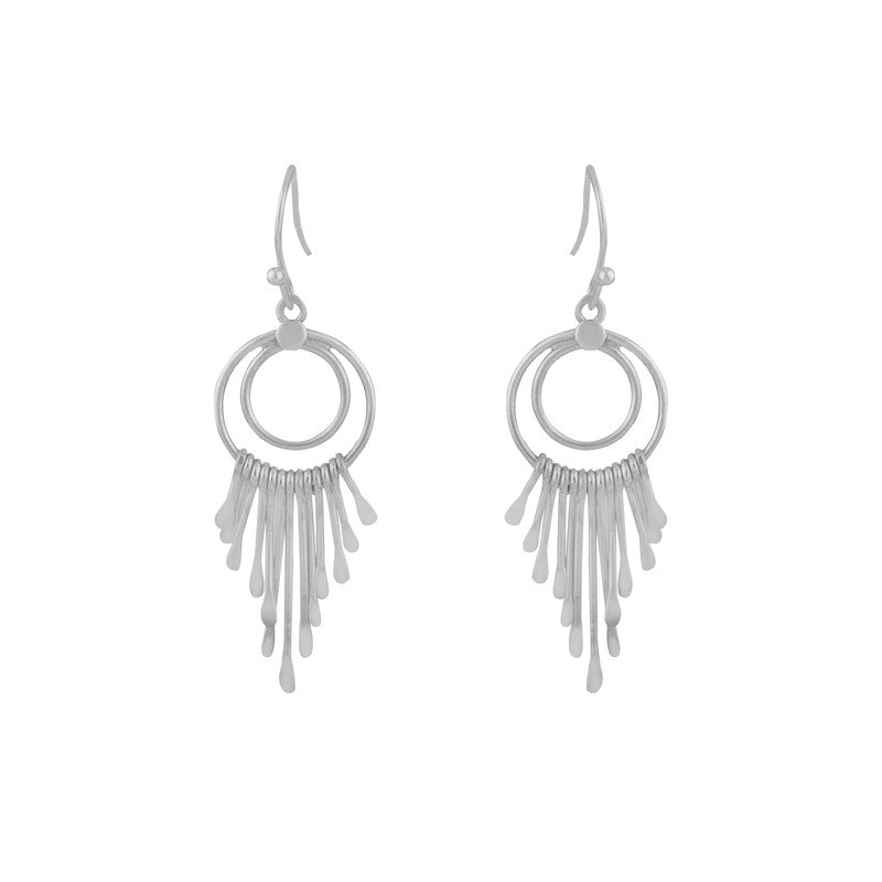 Silver Cascading Rods Chandelier Style Earrings – elegant sterling silver jewelry