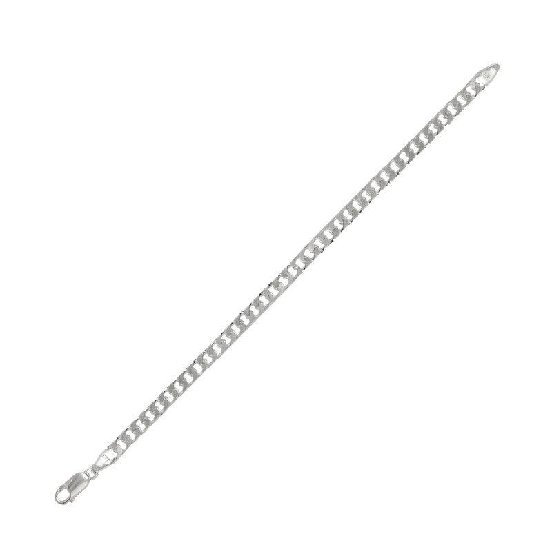 Silver Curb 8 Vintage Designer Bracelet – classic chain on plain background