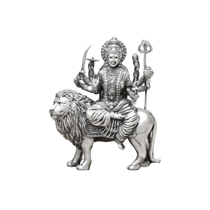 925 silver idol of Ambey Mata sitting on a lion. Special For Navratri
