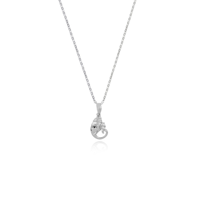 Silver Ganesha Chain Pendant – devotional sterling silver necklace with Ganesha design