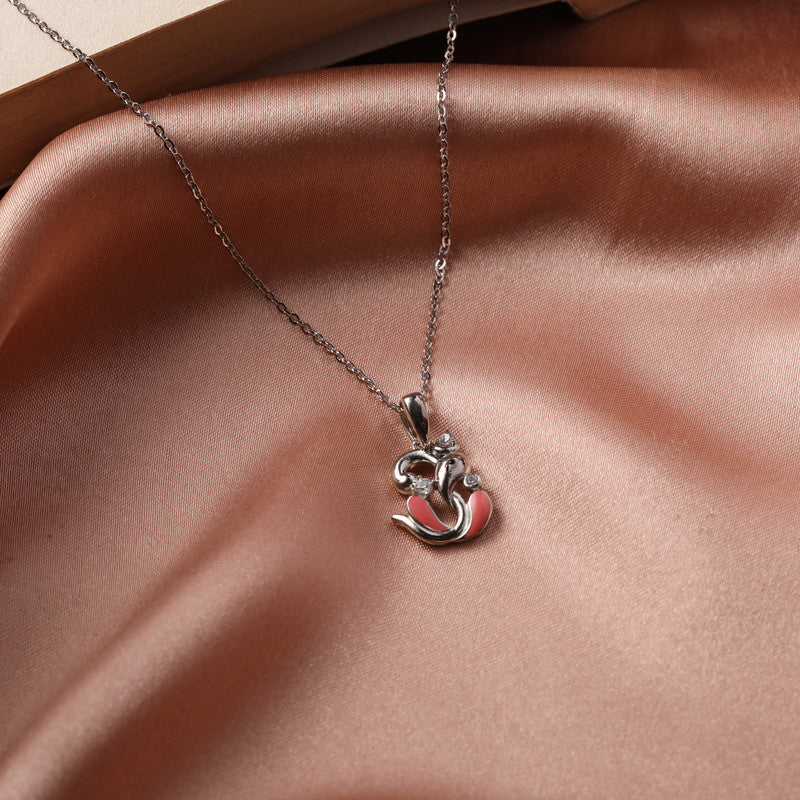 Detailed Silver Om Ganesha Idol Pendant – elegant silver jewelry with fine finish