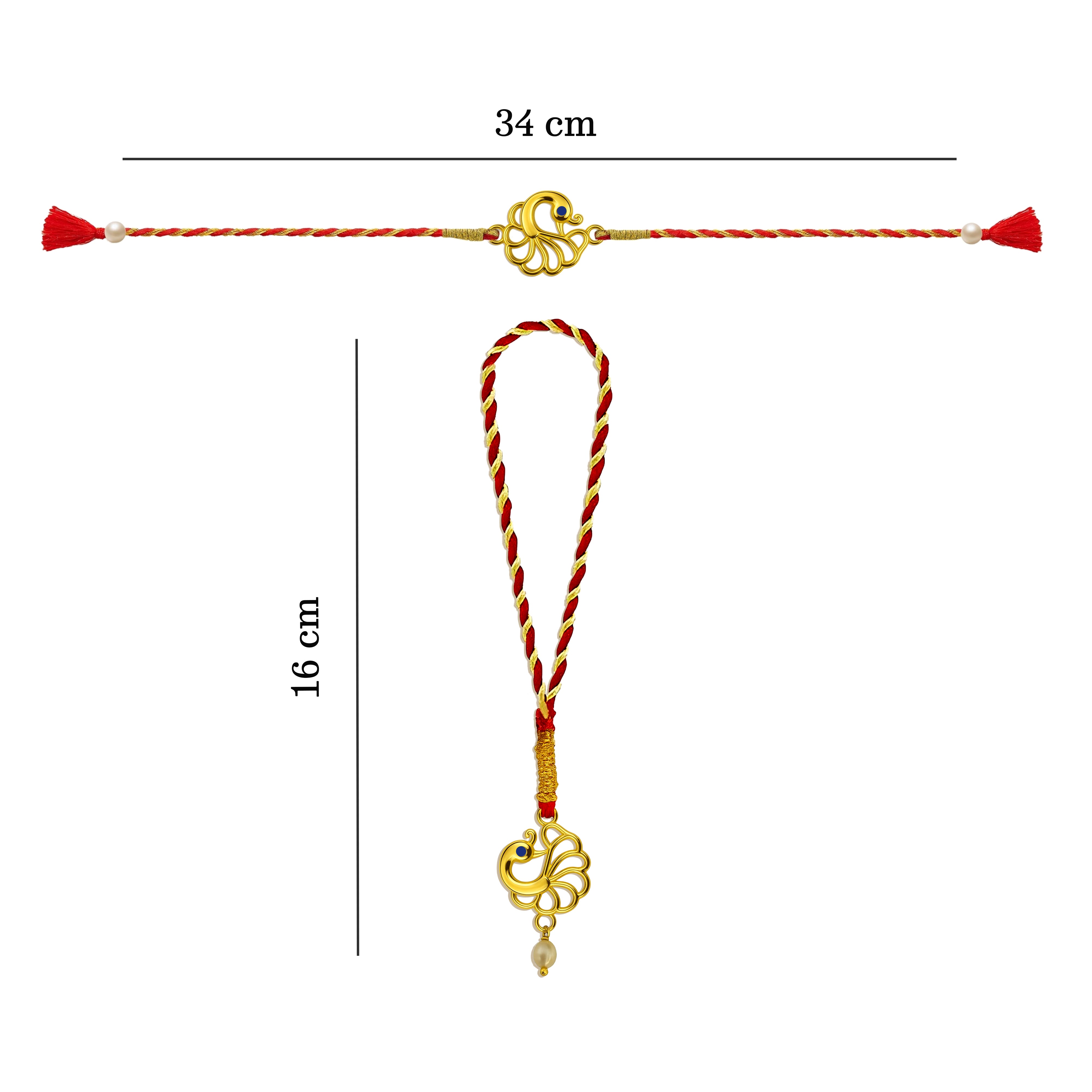 Silver Peacock Design Rakhi & Lumba Set