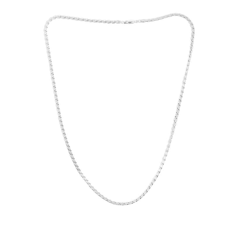 Men’s Silver Tiger Rope Chain Necklace – bold and durable rope design