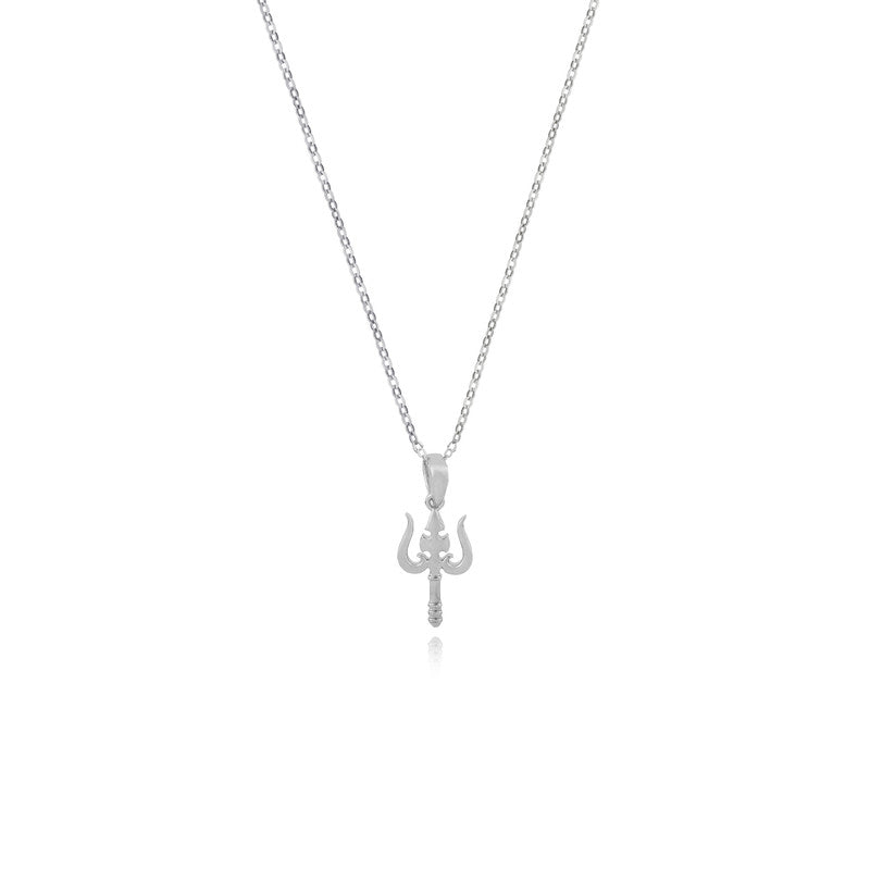 Silver Trishul Chain Pendant – spiritual sterling silver necklace with trishul design