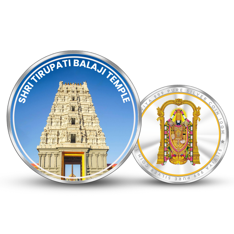 Tirupati Temple Bala Ji 999 Pure Silver Coin Round Shape