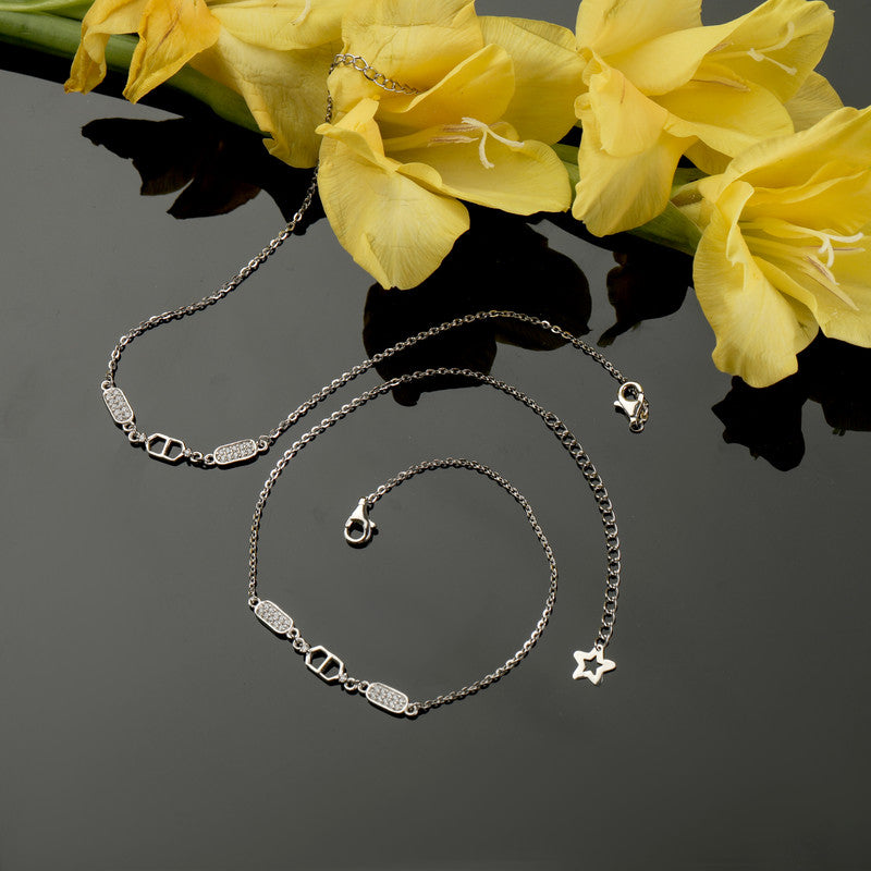 Trendy 925 Silver Anklet – Elegant Diwali gift and Navratri festive accessory