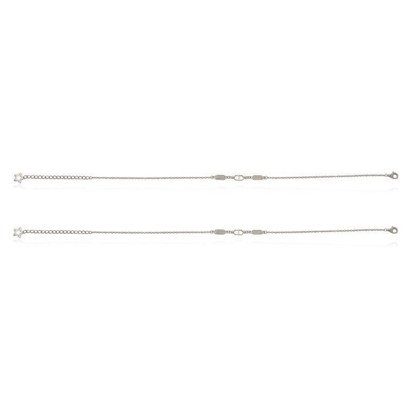 Simple Trendy 925 Silver Anklet – Chic silver jewelry for Diwali & Navratri looks