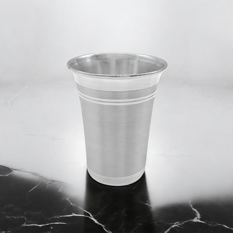 925 Pure Silver Glass with smooth finish – traditional sterling silverware for puja and feeding