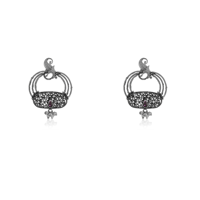 Vintage 925 Silver Earrings with timeless antique-inspired design, perfect for festive occasions and daily wear.