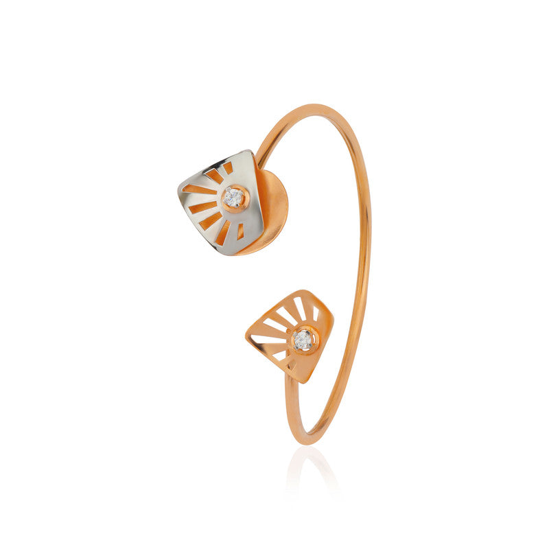 Virgin Petal Silver Bracelet isolated – graceful festive bangle design