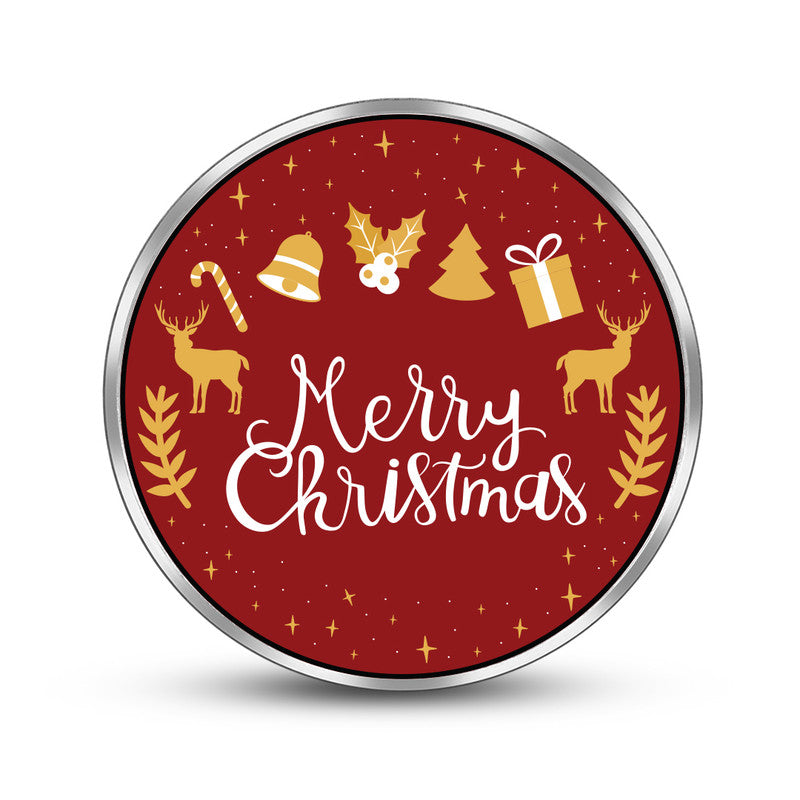X-Mas 999 Pure Silver Coin with Merry Christmas Festive Artwork