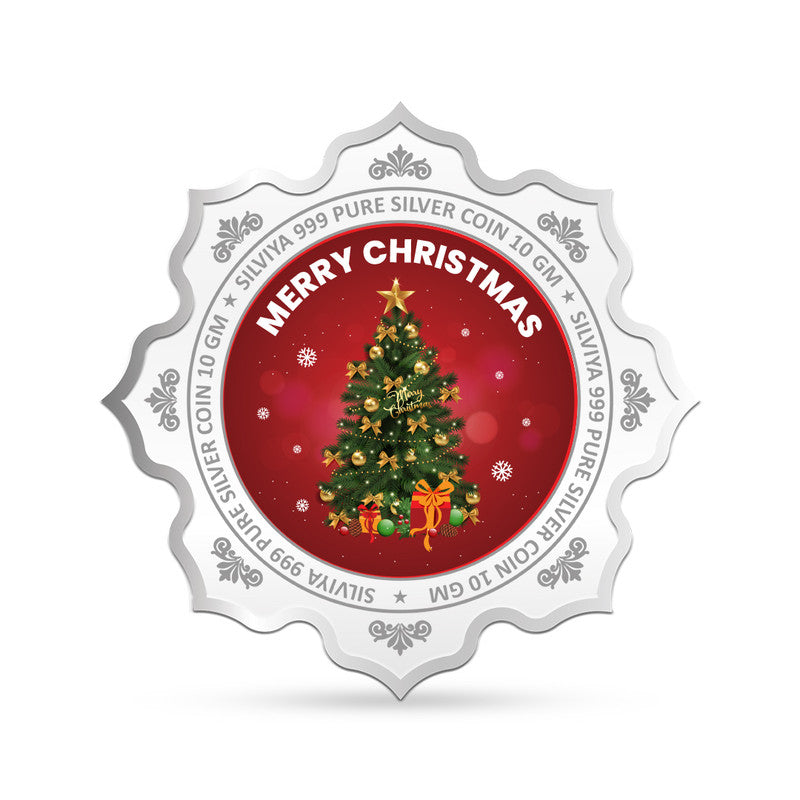 X-Mas 999 Pure Silver Coin Lotus Shape