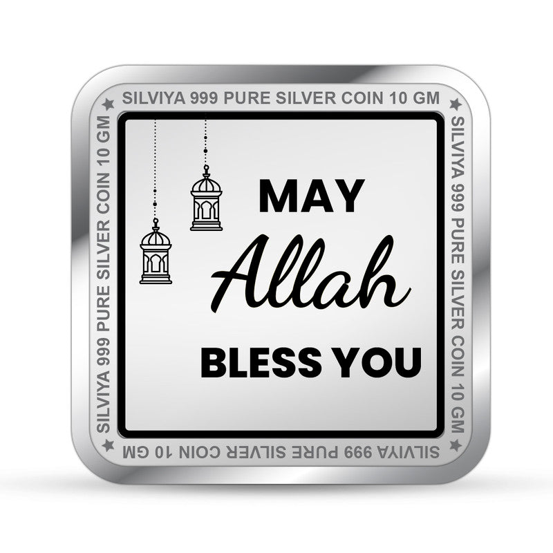 Eid 999 Pure Silver Coin Square Shape