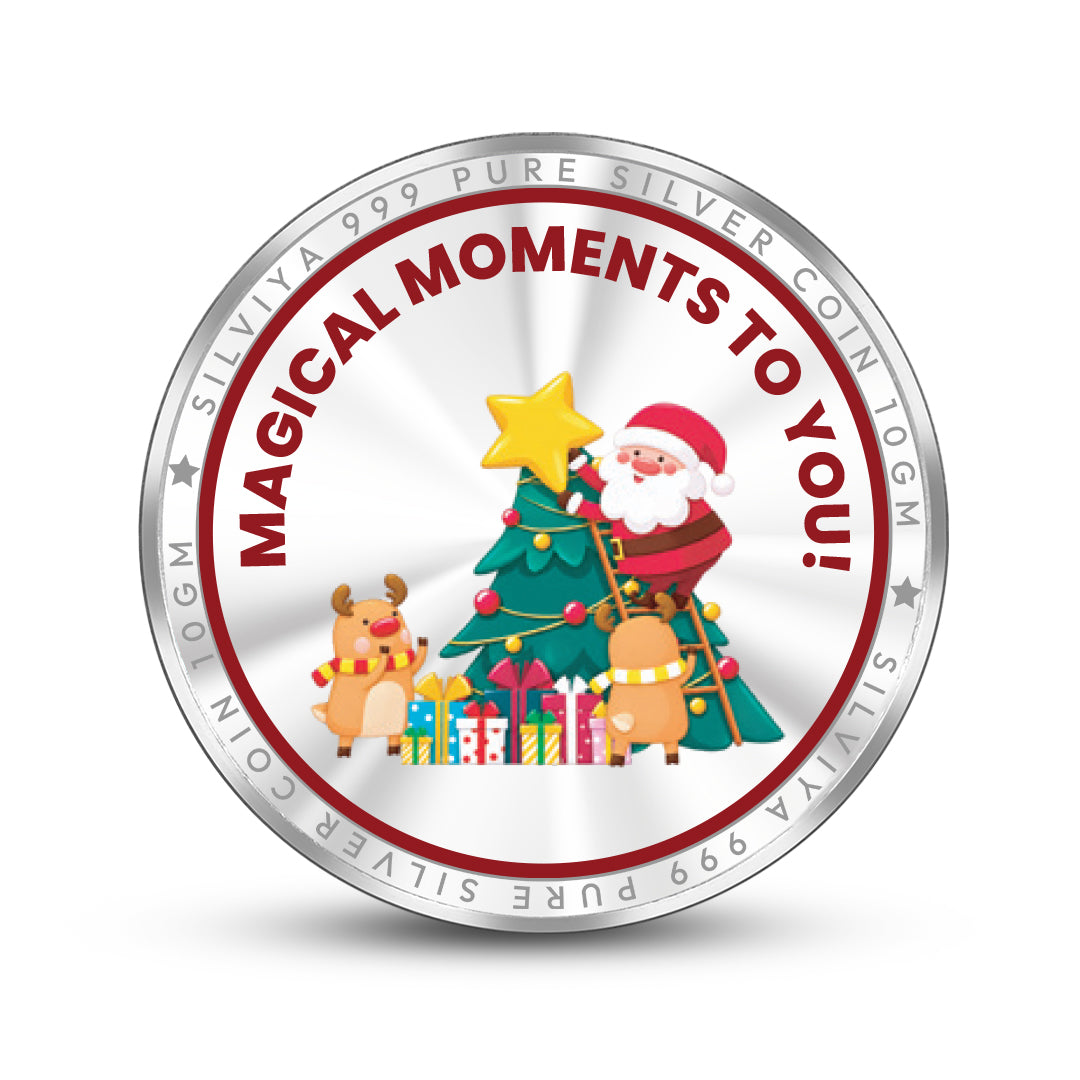 X-Mas 999 Pure Silver Coin Round Shape