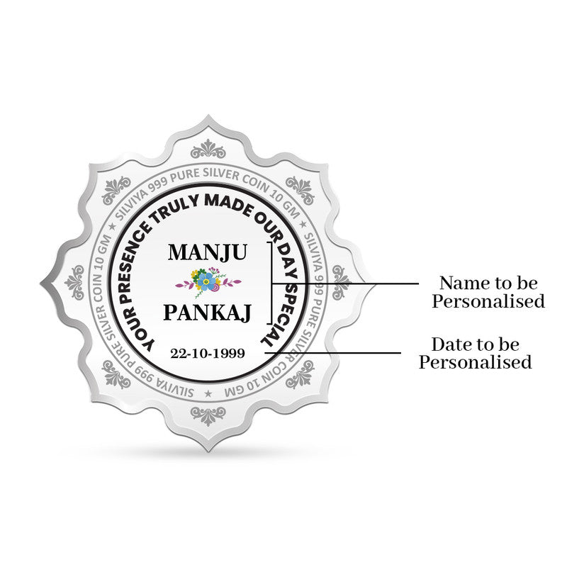 Customized 50th Anniversary 999 Pure Silver Coin Lotus