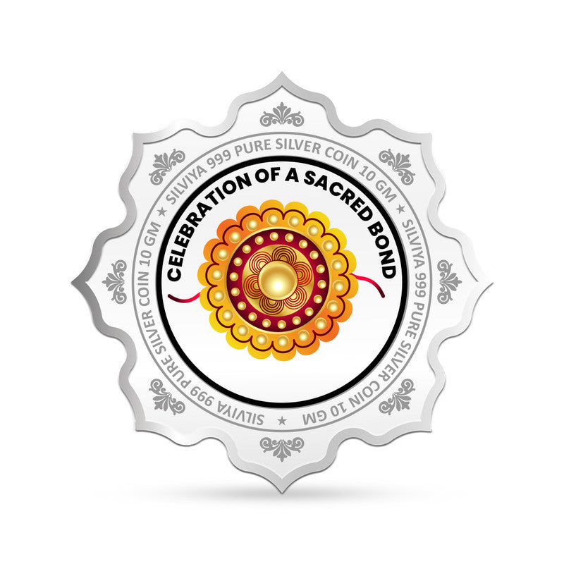 Rakshabandhan 999 Silver Coin Lotus Frame backside