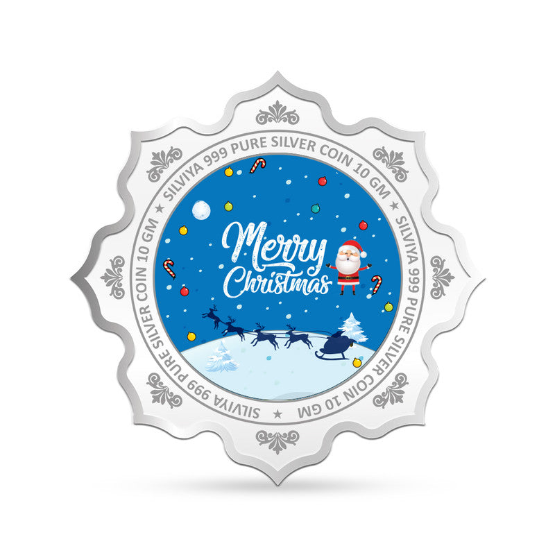 Christmas 999 Silver Coin Lotus Frame backside