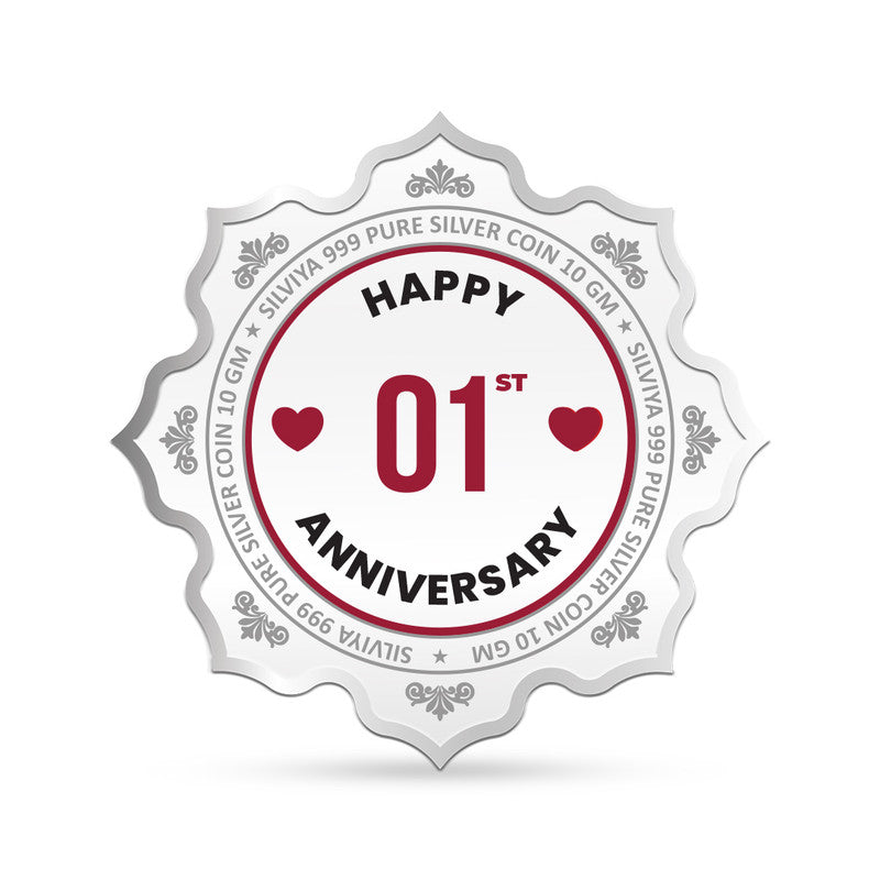 Customized 1st Anniversary Love 999 Pure Silver Coin Lotus