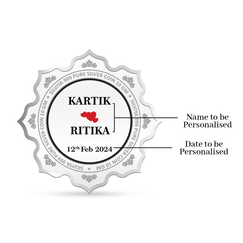 Celebrate Wedding Customized 999 Pure Silver Coin Lotus