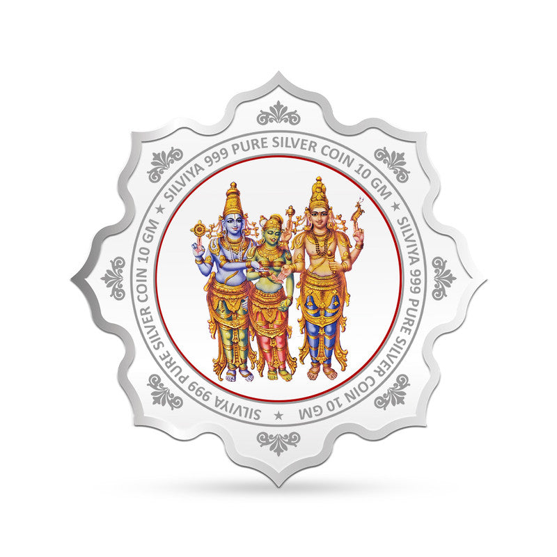 Meenakshi Amman Temple 999 Pure Silver Coin Lotus Shape