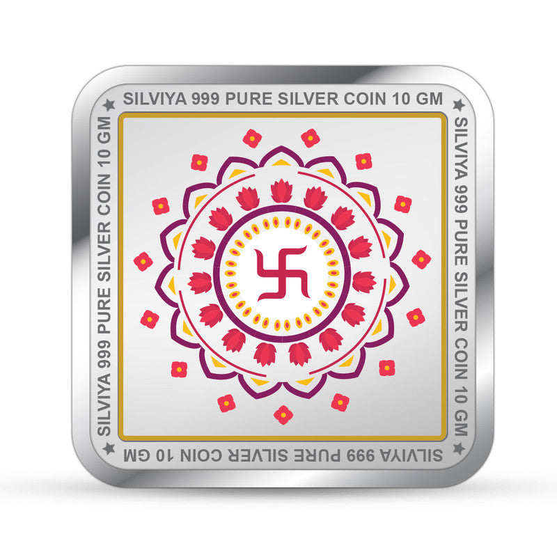 Akshaya Tritiya 999 Silver Coin Square Frame backside