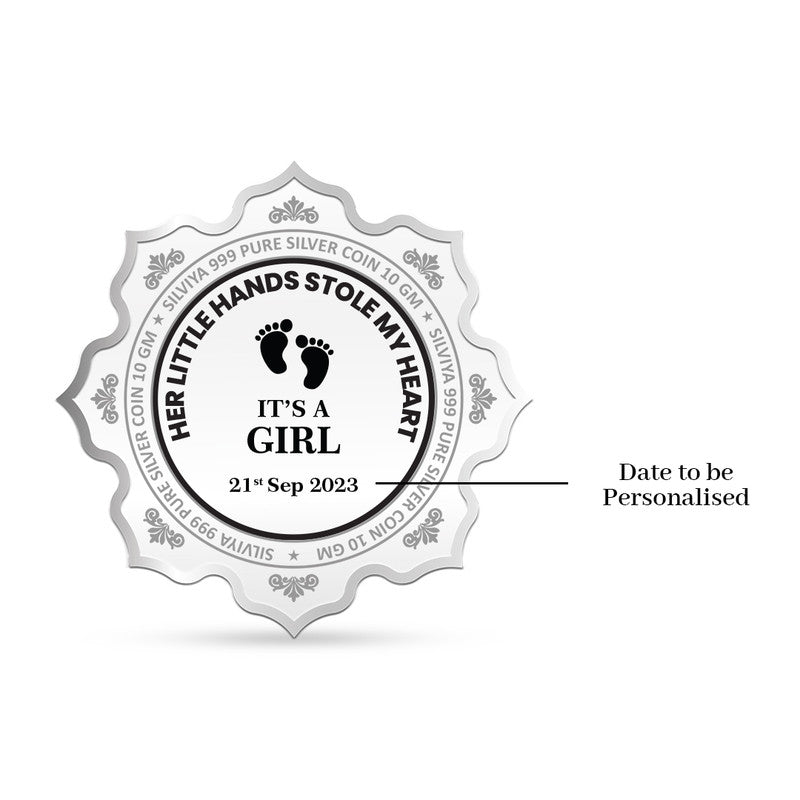 Precious Keepsakes for Baby Girl 999 Pure Silver Coin Lotus