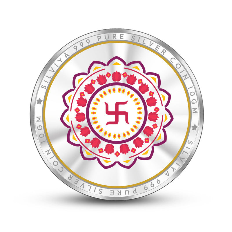 Akshaya Tritiya 999 Silver Coin Round Frame backside