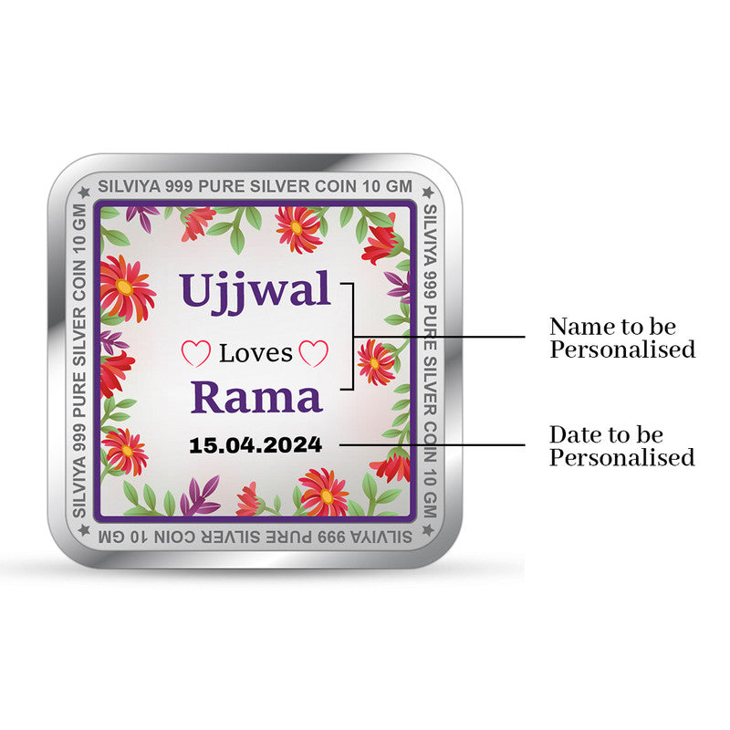 Anniversary Unique 999 Pure Silver Square Coin – Design backside